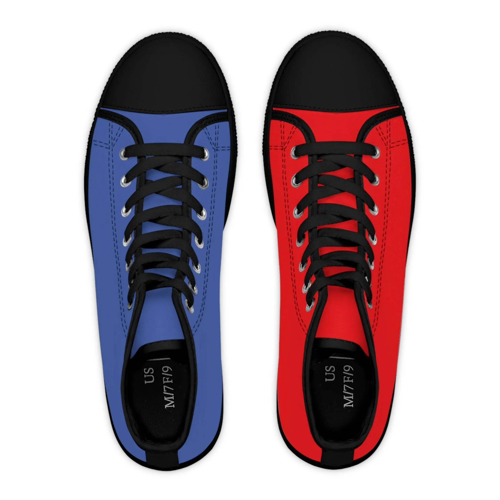 Women's Red & Blue Mismatched High Top Sneakers