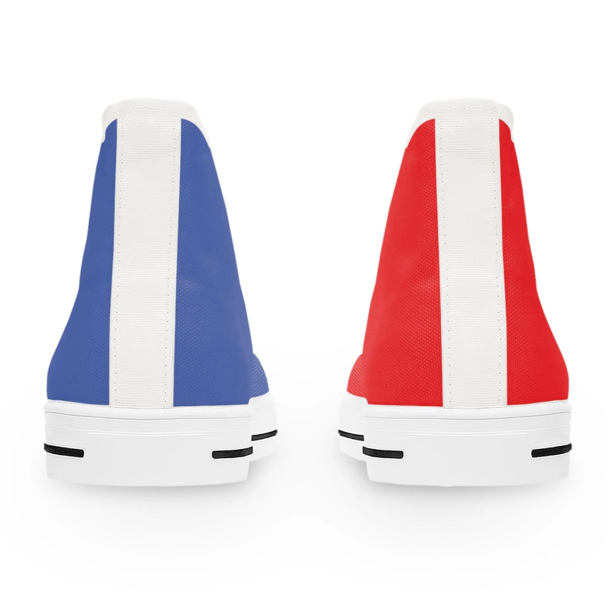 Women's Red & Blue Mismatched High Top Sneakers