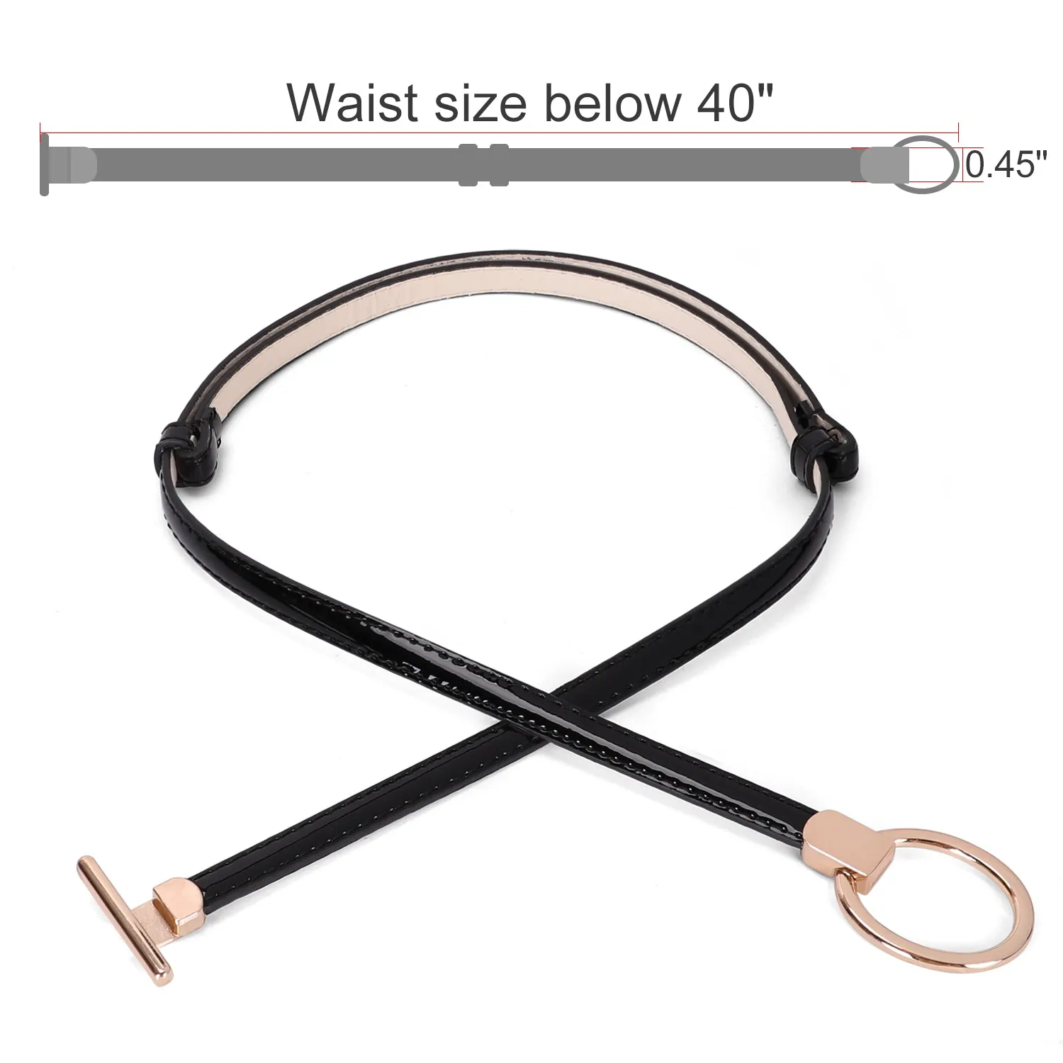 Women’s Skinny Leather Belt Adjustable Slim Waist Belt with Gold Alloy Buckle for Dress By JASGOOD