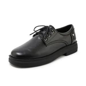 Women's Solid Color Round Toe Lace Up on Flats Shoes