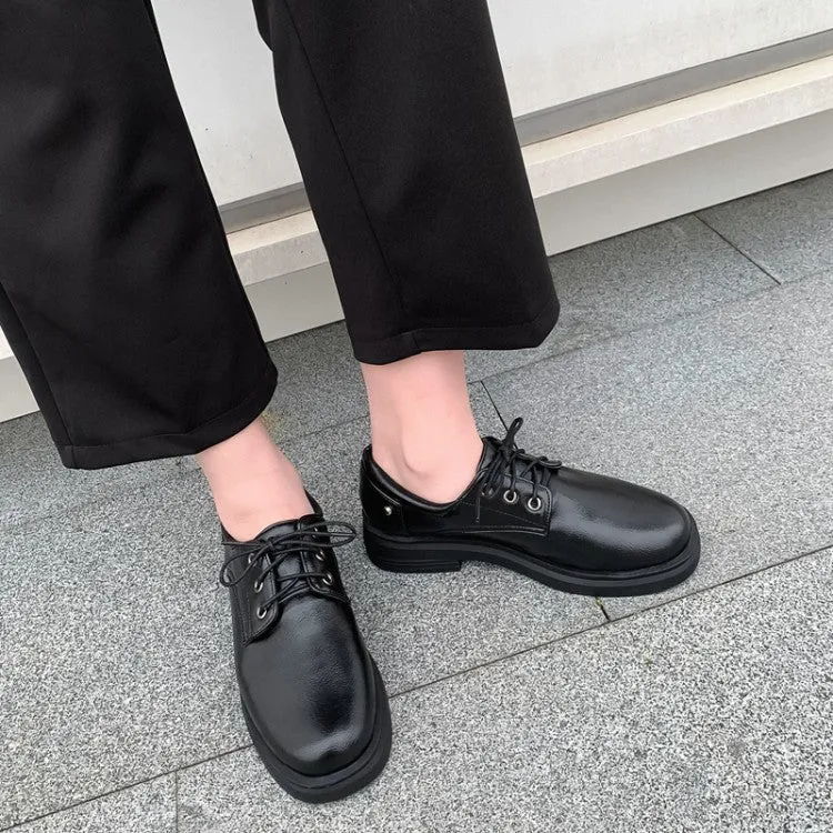 Women's Solid Color Round Toe Lace Up on Flats Shoes