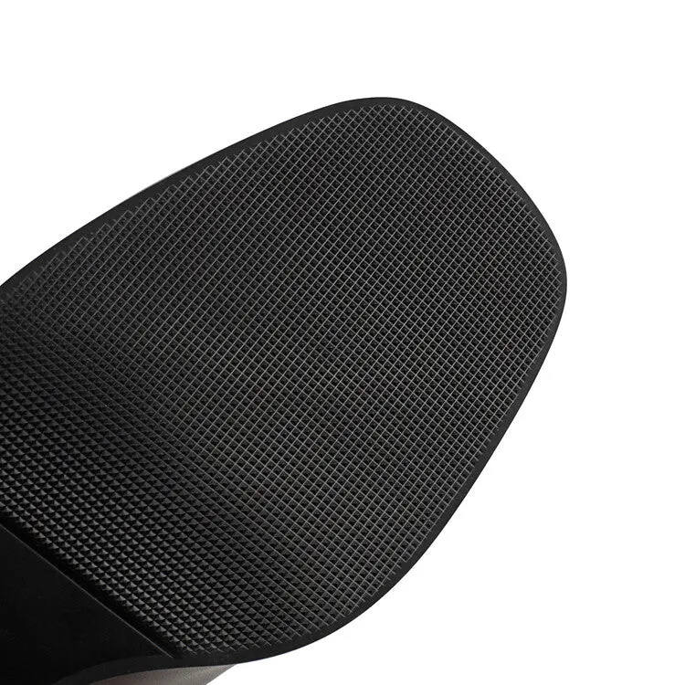 Women's Square Toe Block Heel Short Boots
