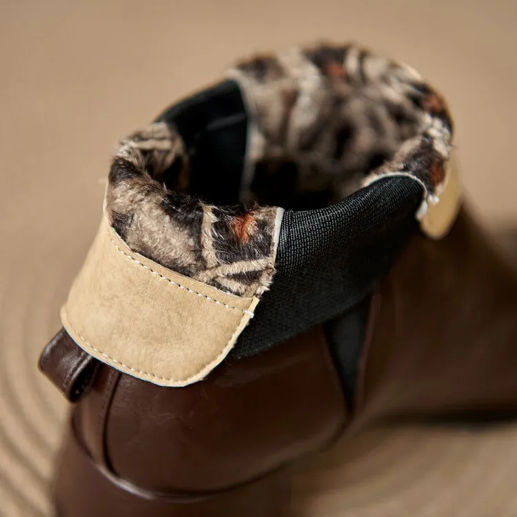 Women's Square Toe Square Heel Stretch Ankle Boots