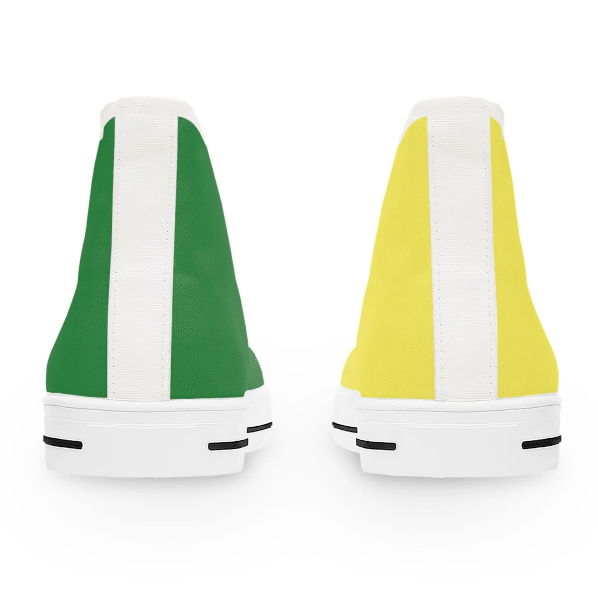 Women's Yellow & Green Mismatched High Top Sneakers