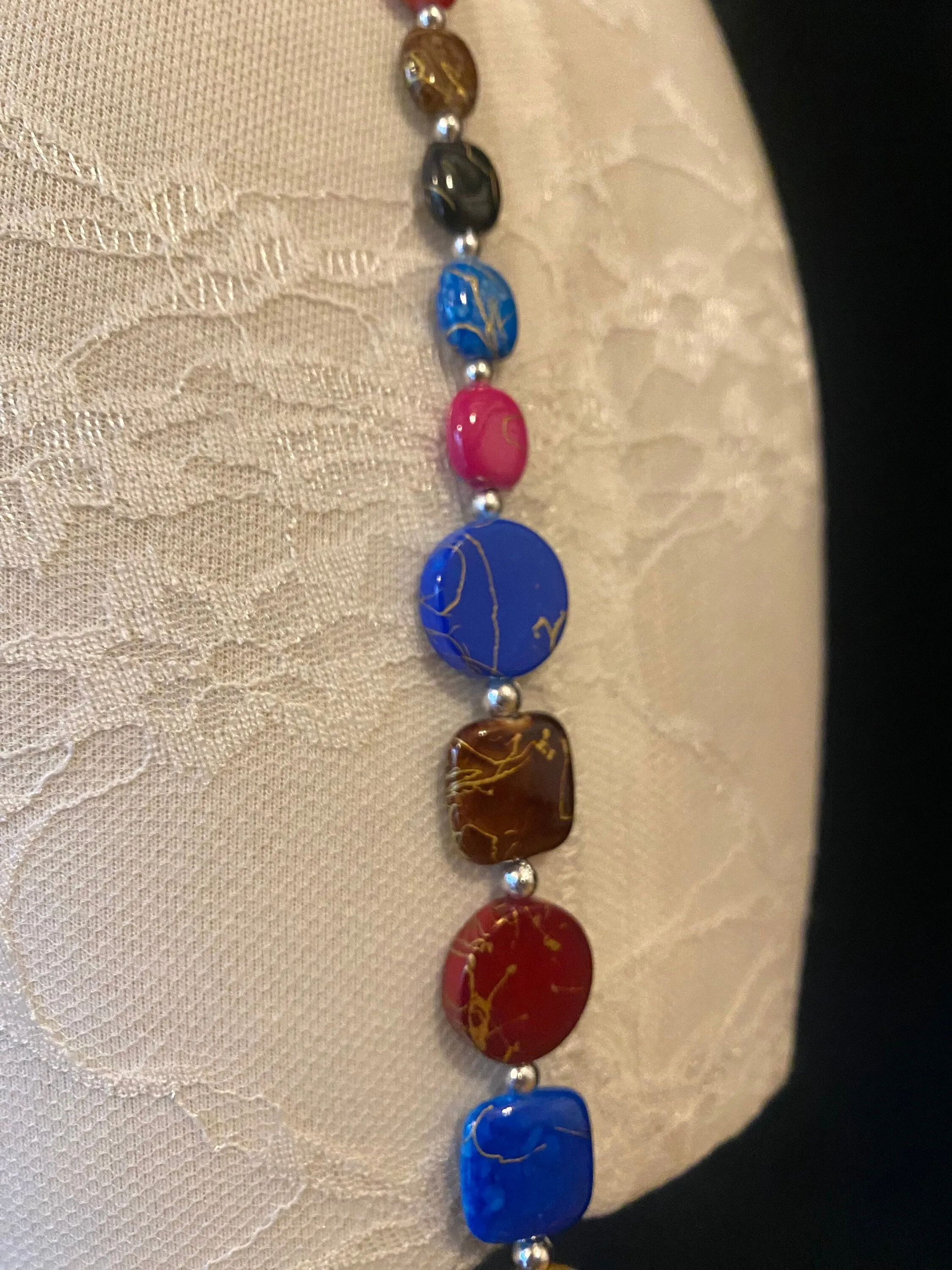 X-Long Belt, Marble Beads Multicolour Belt, Beaded Chain Belt, Boho belt, Beads, Marble Look Beads, Fashion Belt, Vintage Fashionable Belt