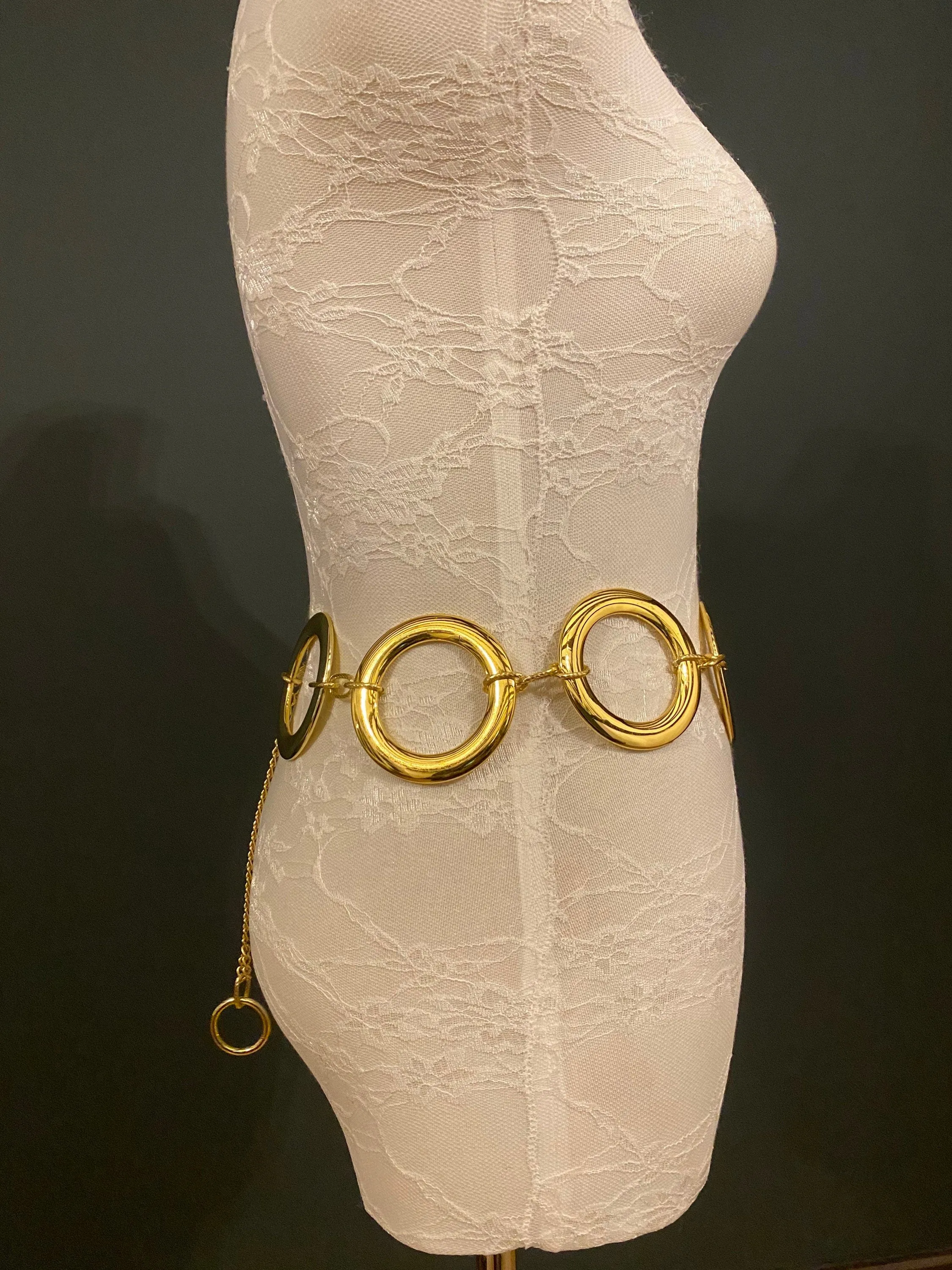 X-long Belt, Ring Belt, Gold Rings Belt, Chain Belt, Fashion Belt, Rings, 8cm Rings, UK Size 2-36