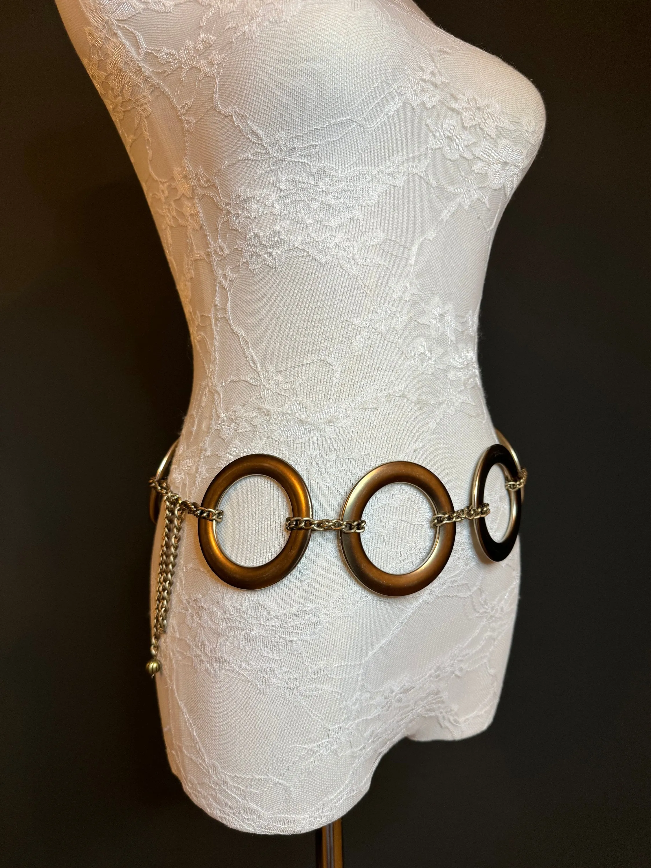 X-long Belt, Ring Belt, Gold Rings Belt, Gold, Silver, Antique Brass, Chain Belt, Fashion Belt, Rings, 8cm Rings, Teen Sizes, 18”-60” sizes