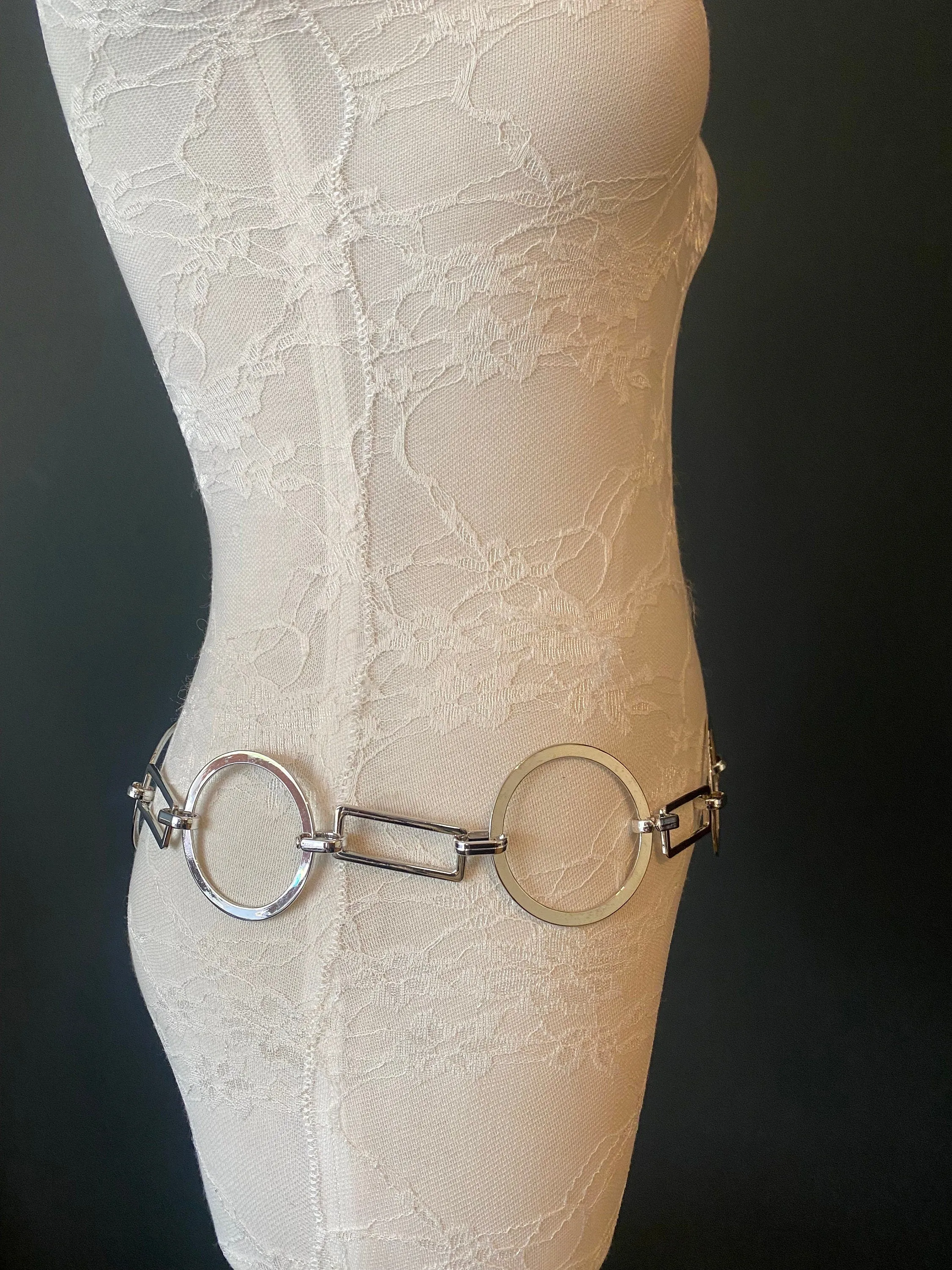 X-Long Belt, Silver Metal Ring Belt, Fashion Belt, Plus Sizes, Ring Belts, High Quality Italian Belt, 2” Rings, Chain Belts, UK Size 4-32