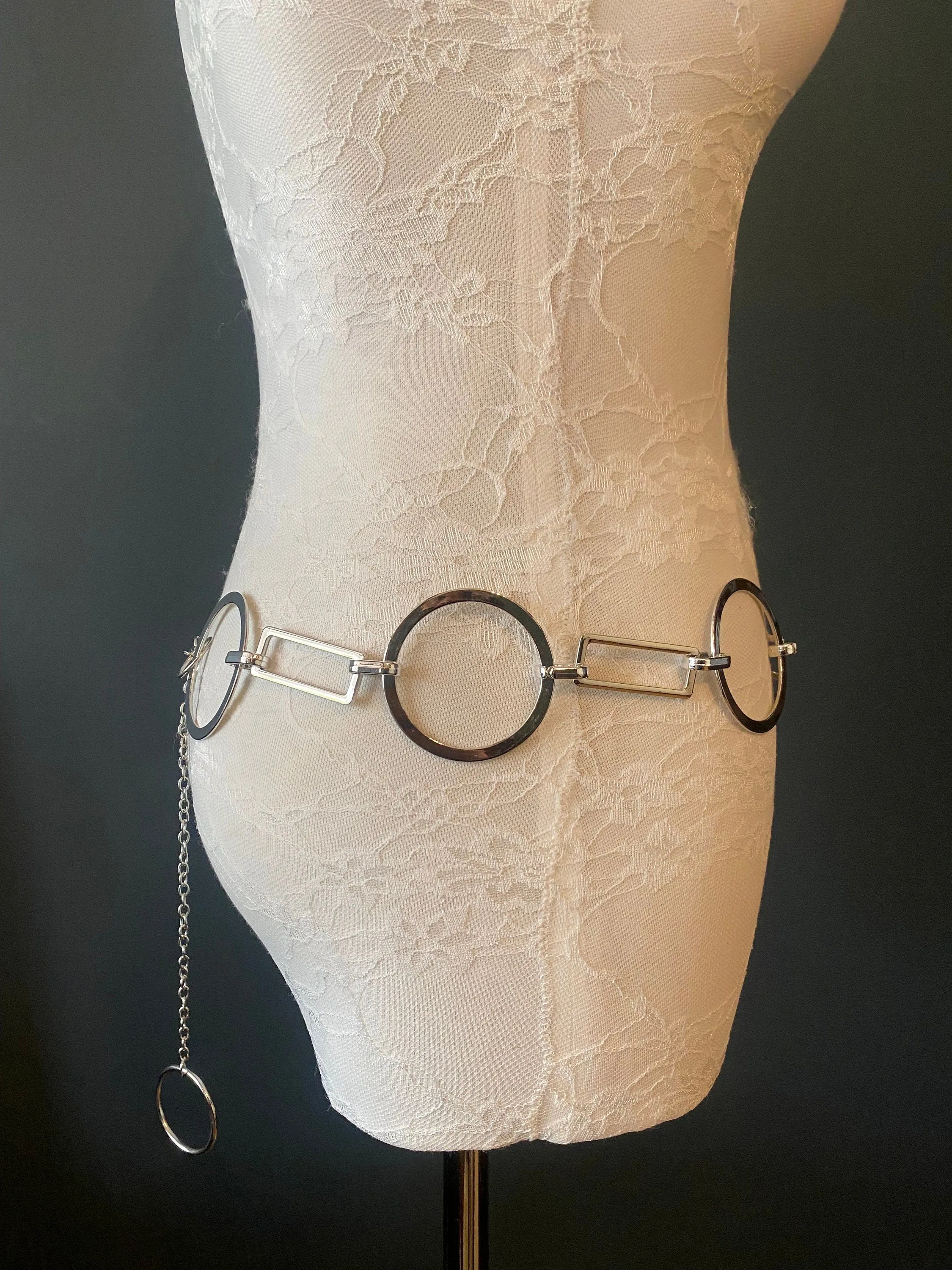 X-Long Belt, Silver Metal Ring Belt, Fashion Belt, Plus Sizes, Ring Belts, High Quality Italian Belt, 2” Rings, Chain Belts, UK Size 4-32