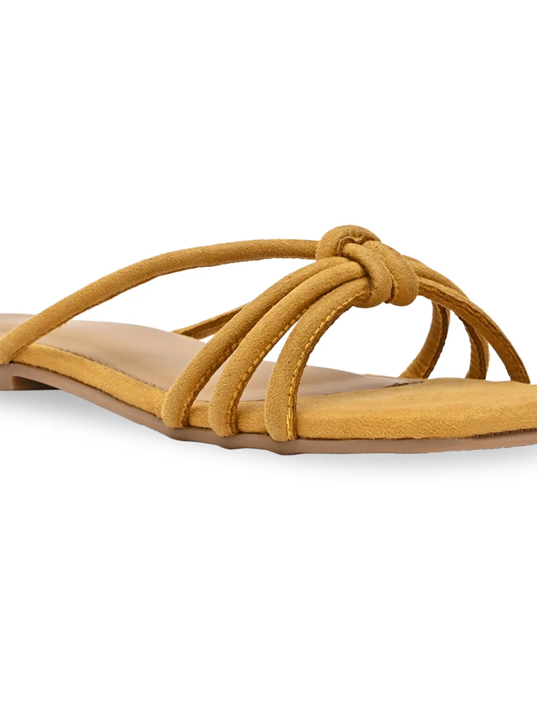 Yellow knotted flats