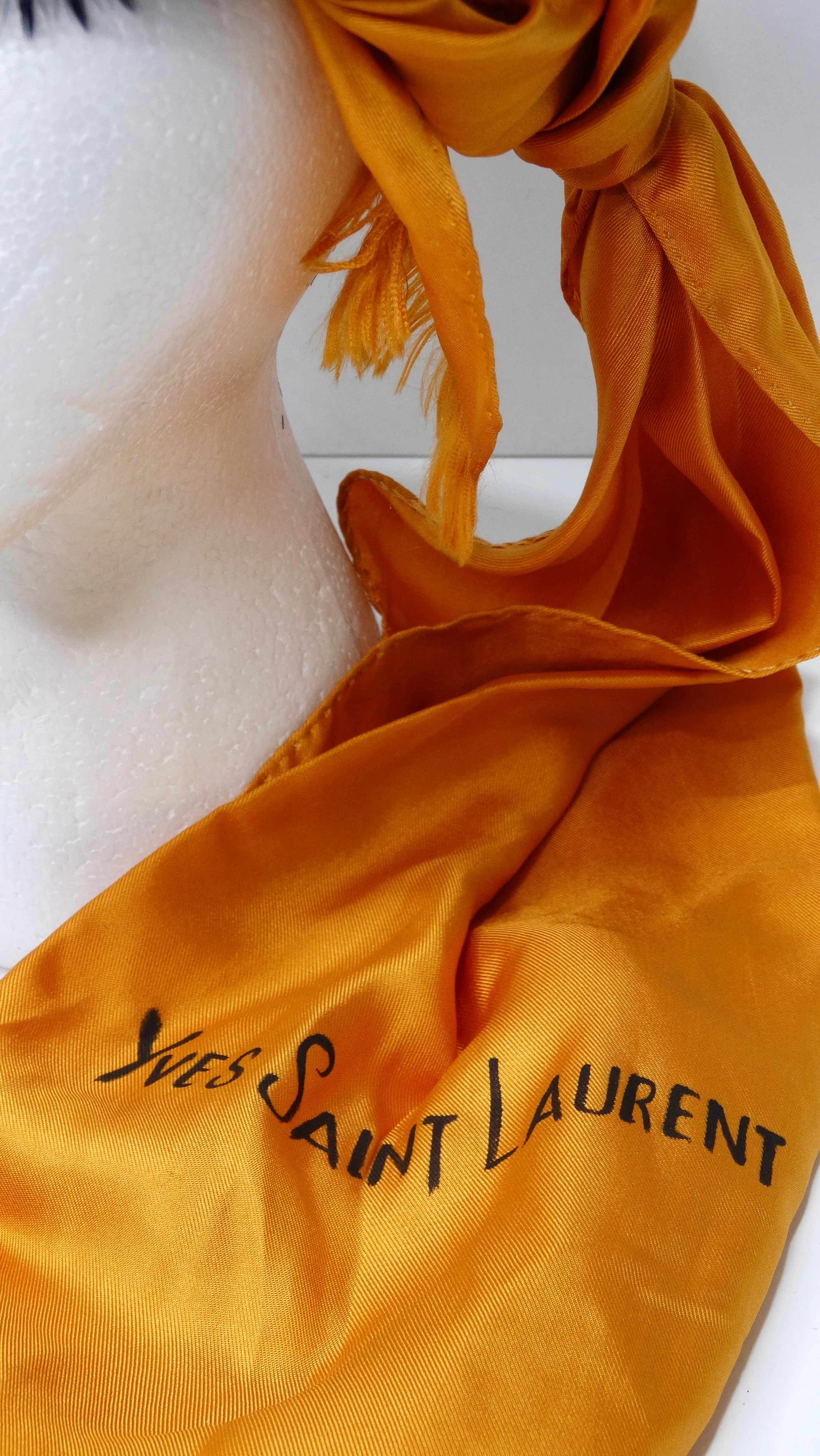 Yves Saint Laurent Rare Hat with Silk Scarf