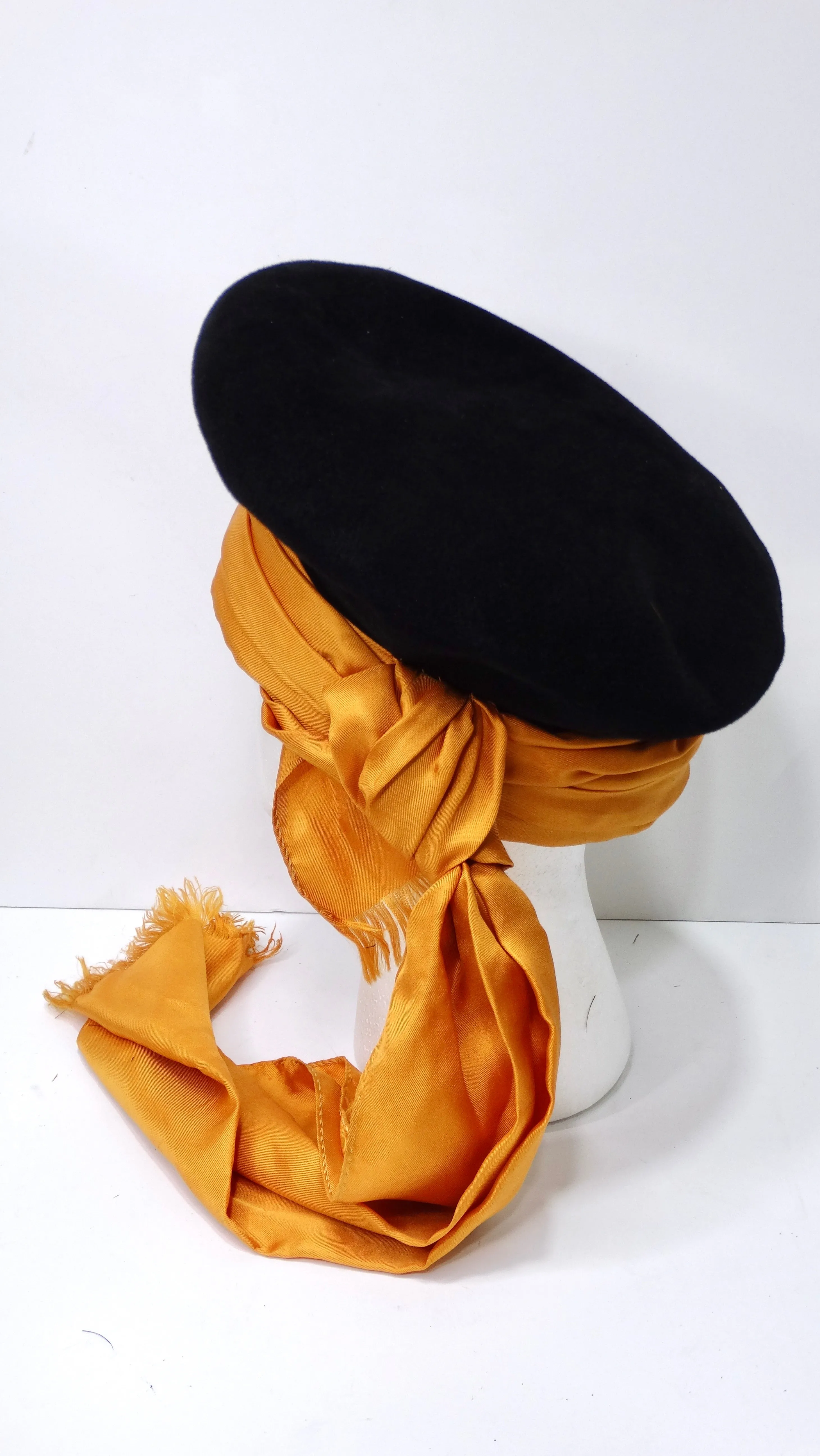 Yves Saint Laurent Rare Hat with Silk Scarf