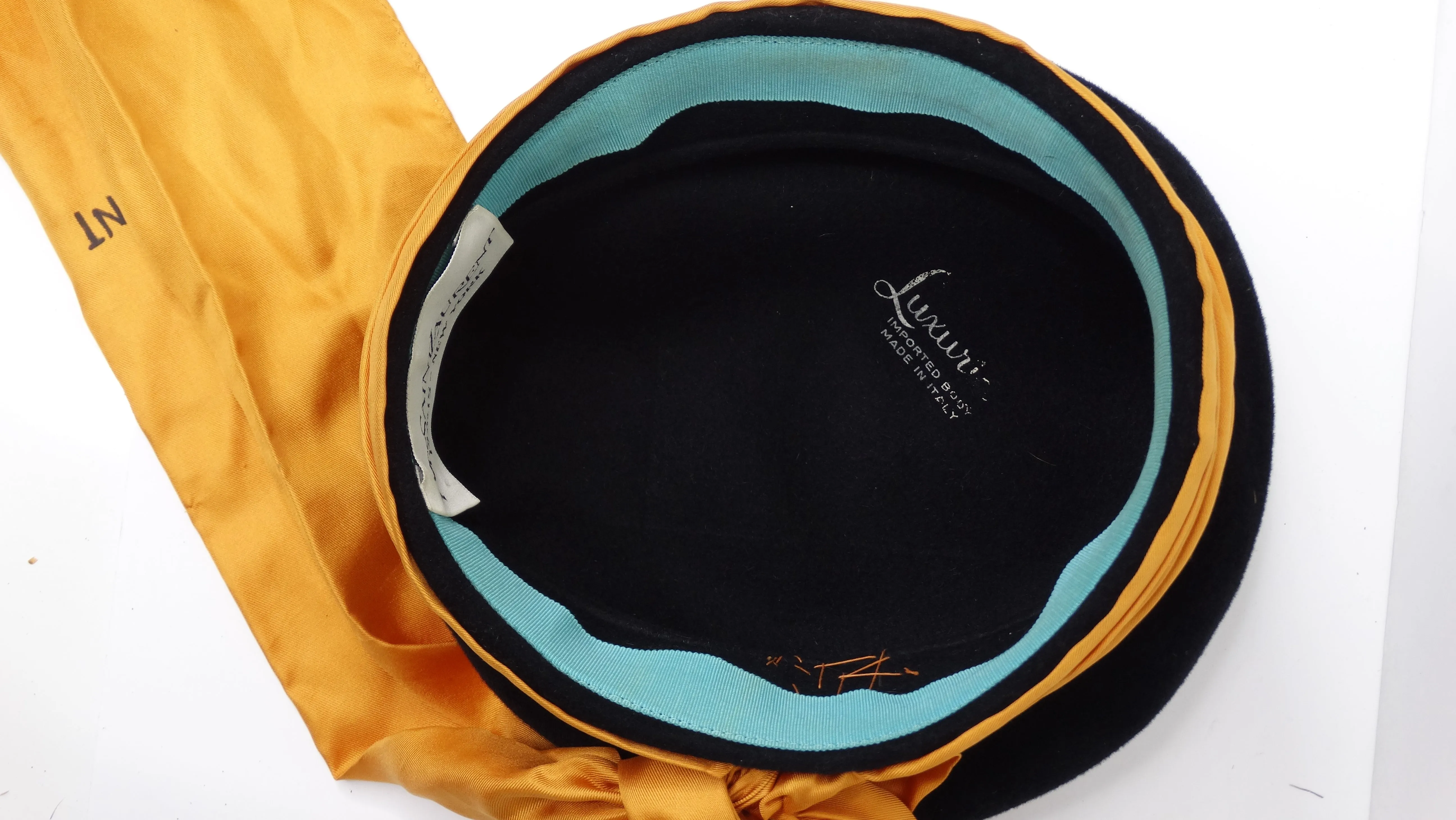Yves Saint Laurent Rare Hat with Silk Scarf