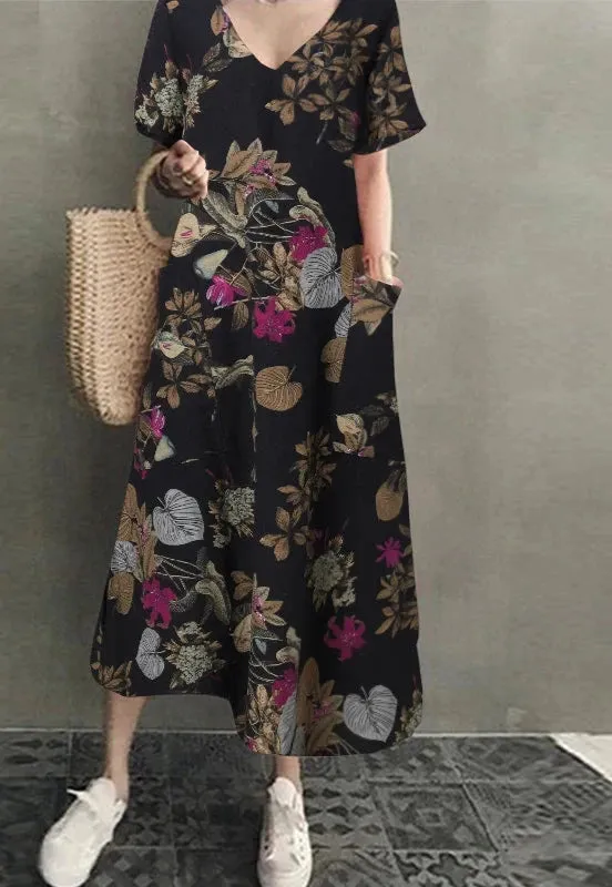 ZANZEA Casual Cotton Linen Maxi Dress with Pockets