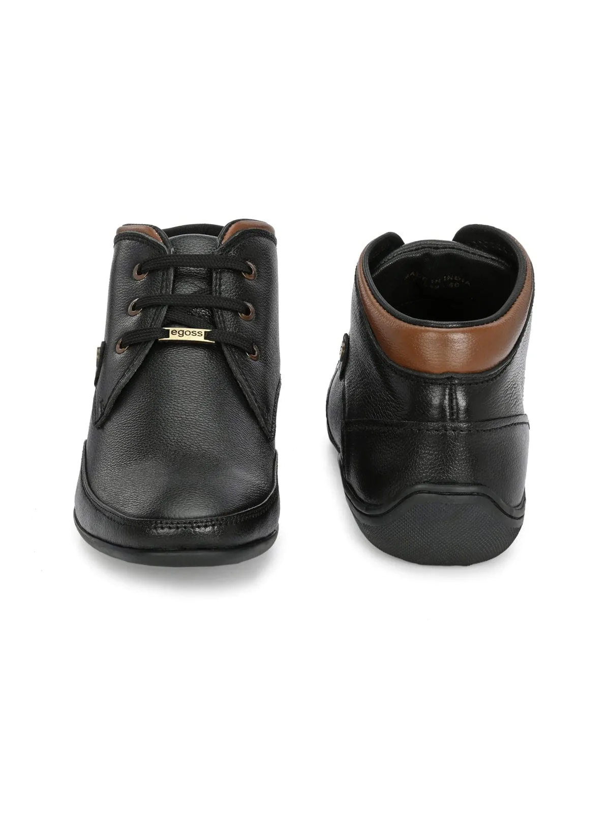 Zenma Black Leather Casual Boots