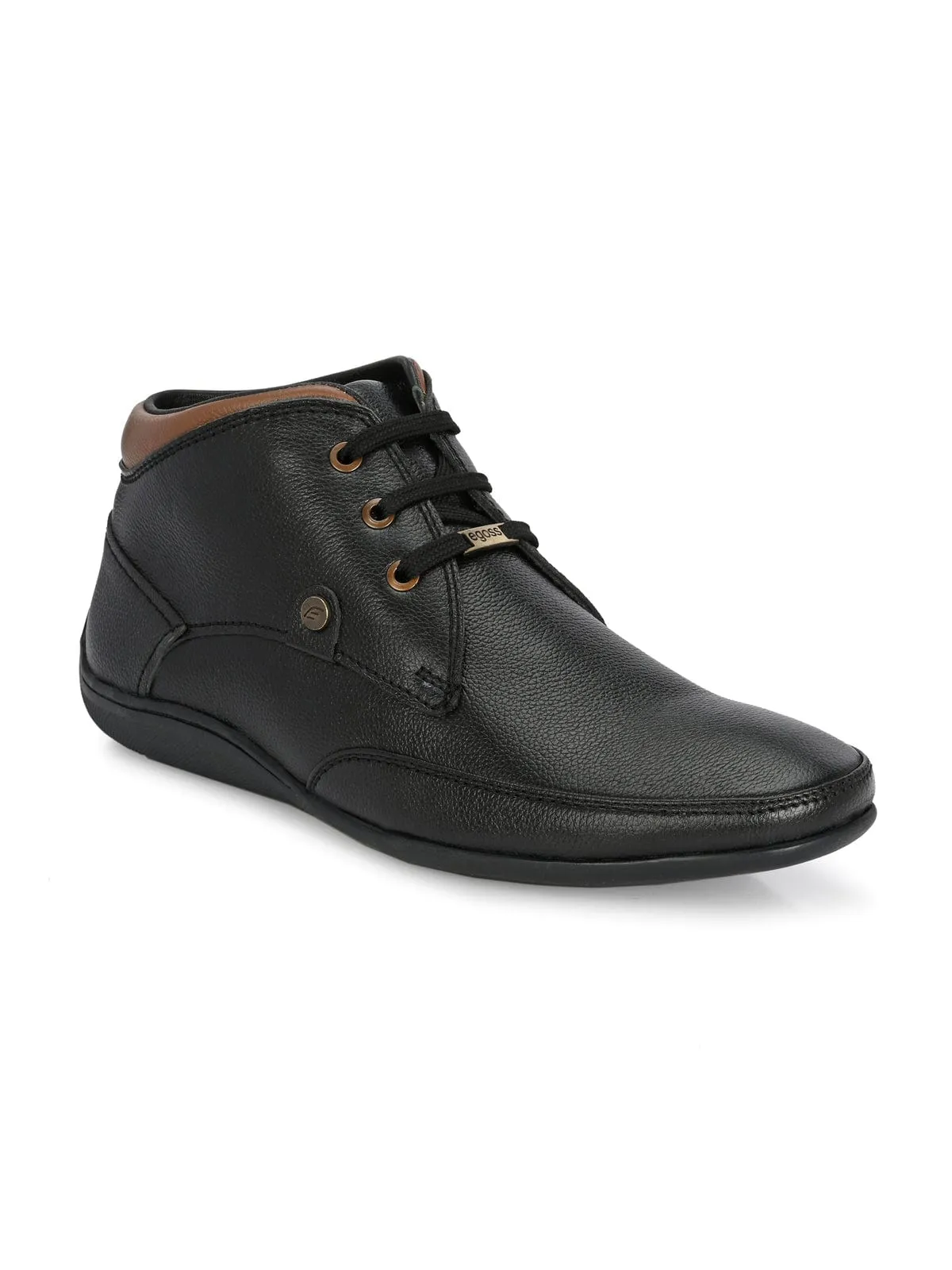 Zenma Black Leather Casual Boots