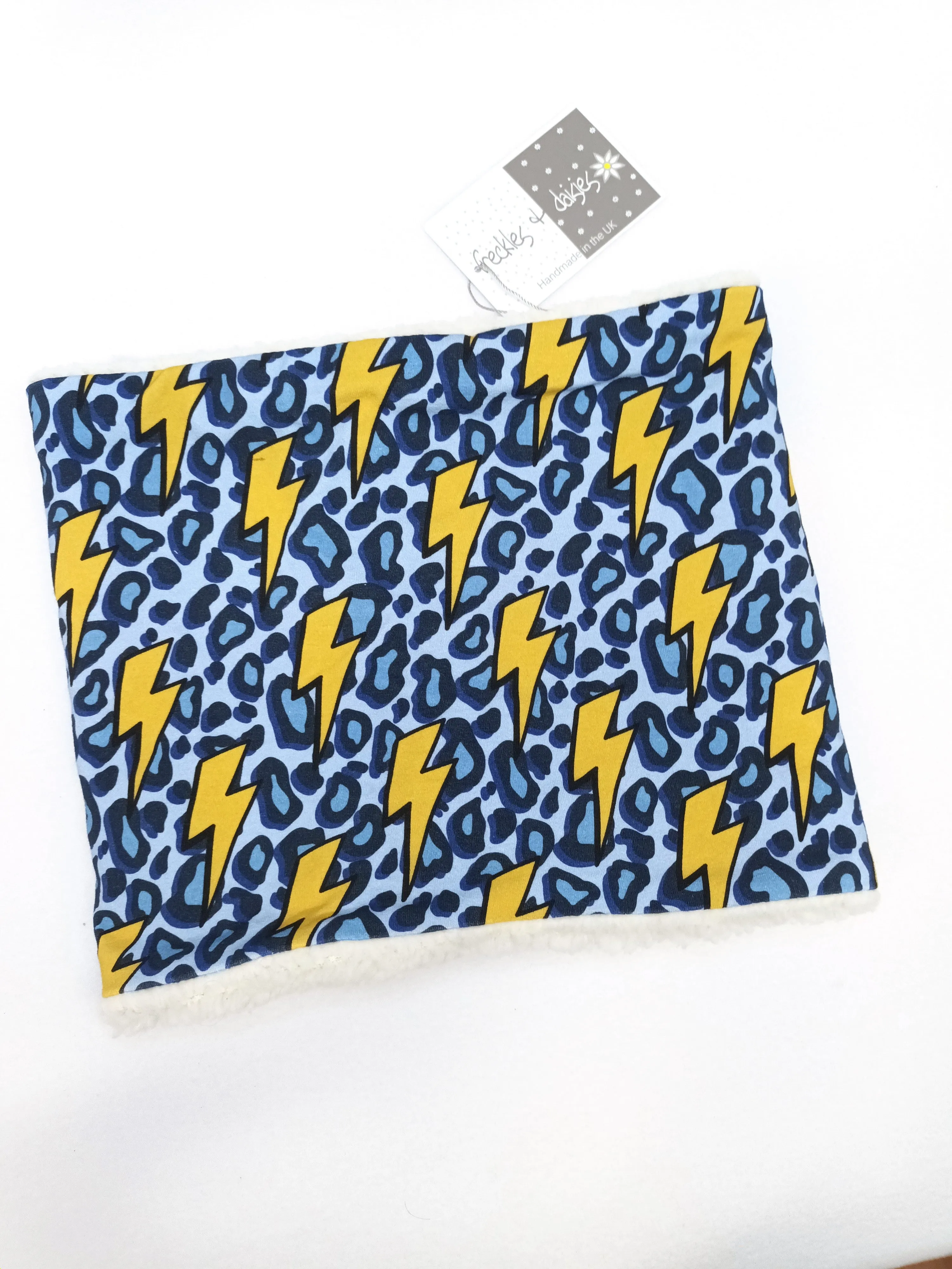 Ziggy Bolt Blue Snood, Baby/Kids/Adult neck Warmer