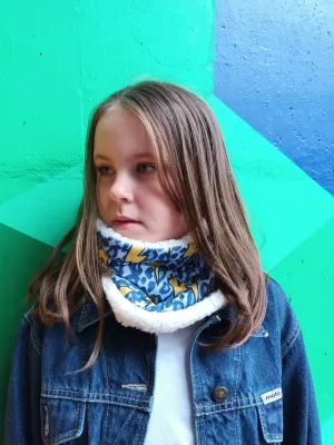 Ziggy Bolt Blue Snood, Baby/Kids/Adult neck Warmer